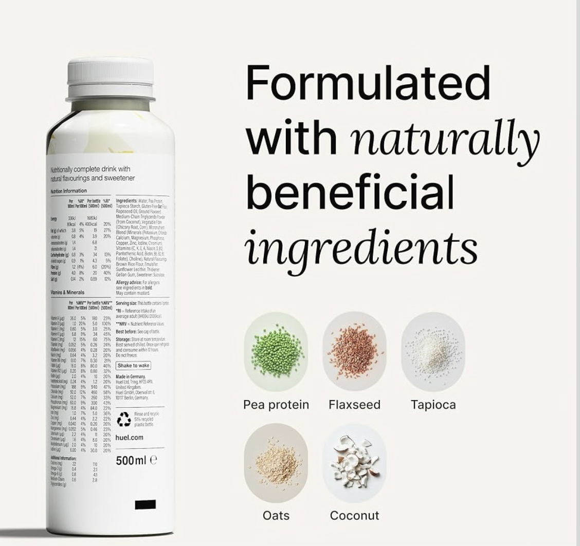 Huel Complete Meal Drink Vanilla, 12 x 500ml