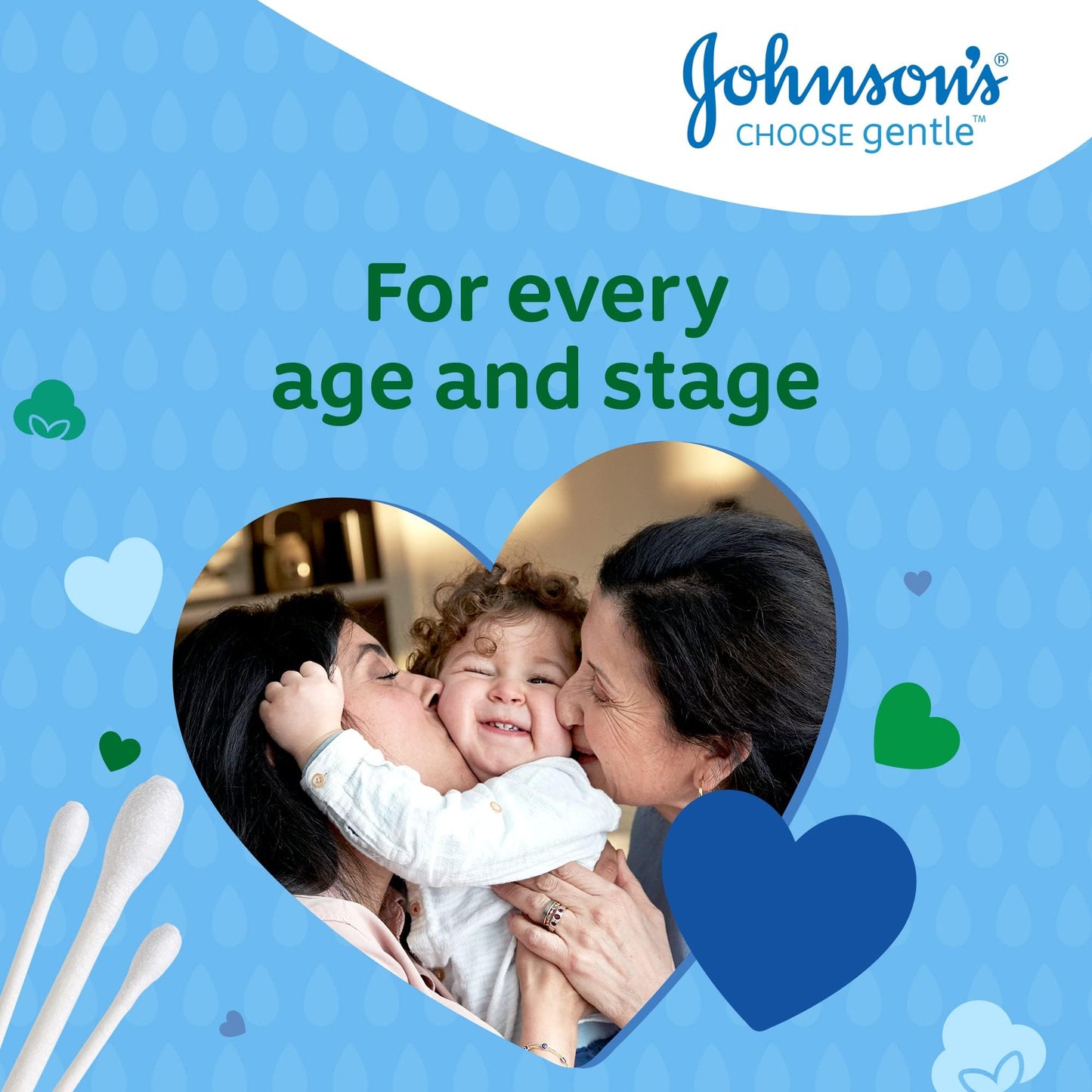Johnson's Baby Cotton Buds (1 x Pack of 200) Soft & Gentle Ear Cotton Buds