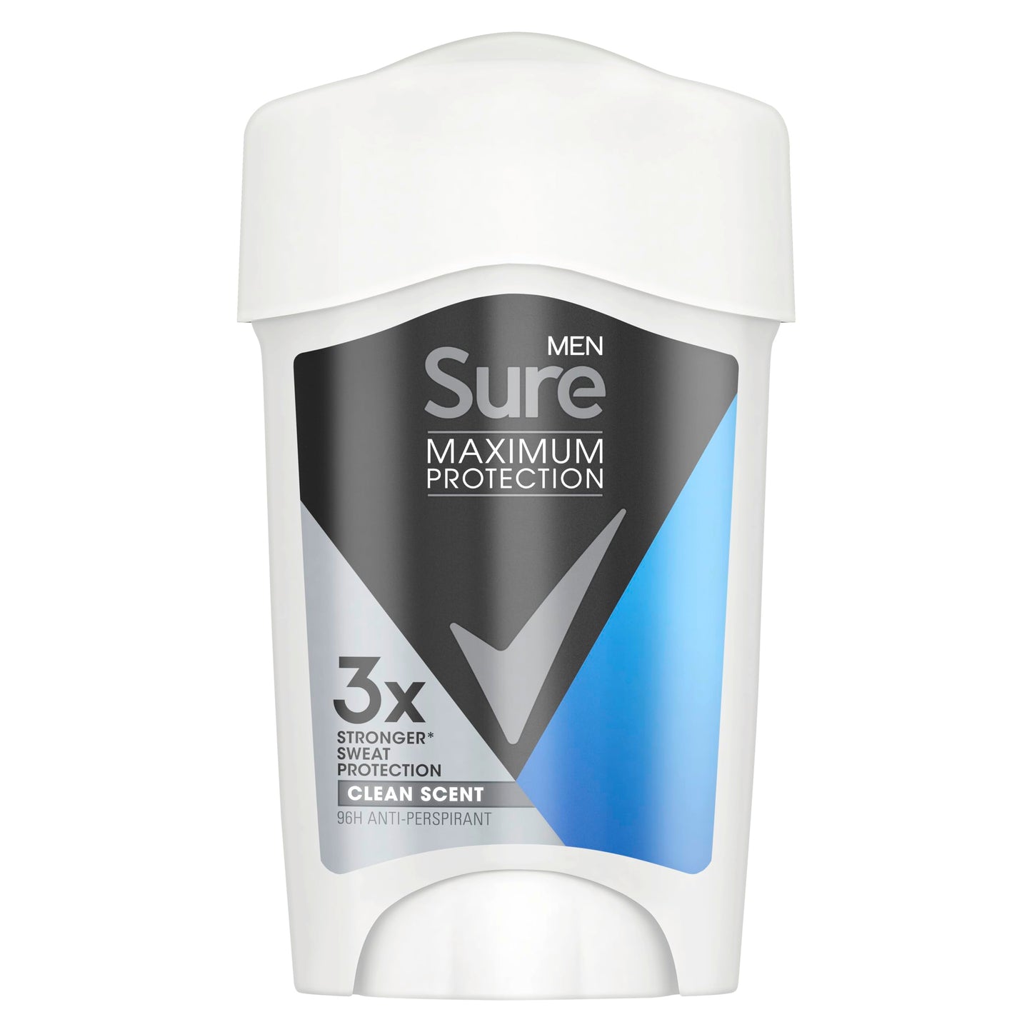 Sure Men Maximum Protection Clean Scent Deodorant Cream Stick men's anti-perspirant for 96-hour sweat and odour protection 45 ml