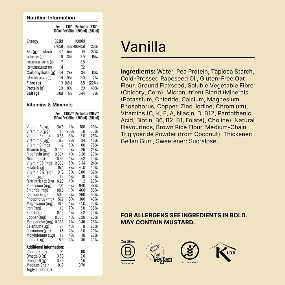 Huel Complete Meal Drink Vanilla, 12 x 500ml