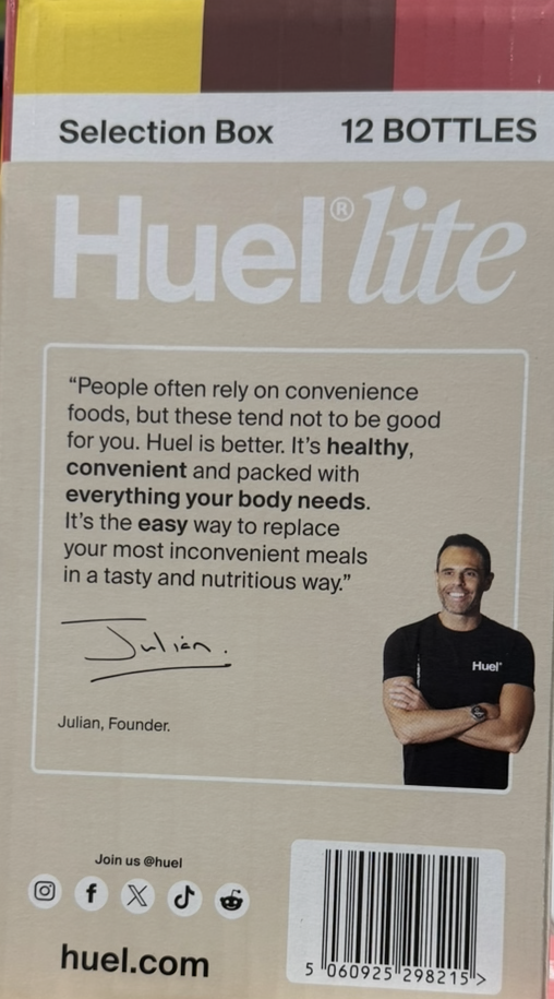 Huel Lite Complete Meal Drink Mixed Box, 12 x 500ml