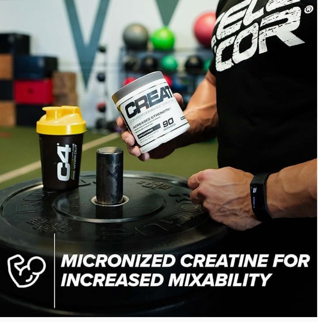 Cellucor Cor-Performance Micronised Creatine Monohydrate Powder Unflavoured 90 Servings (306g).