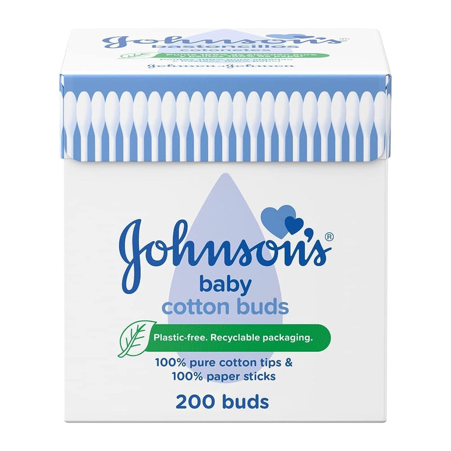 Johnson's Baby Cotton Buds (1 x Pack of 200) Soft & Gentle Ear Cotton Buds