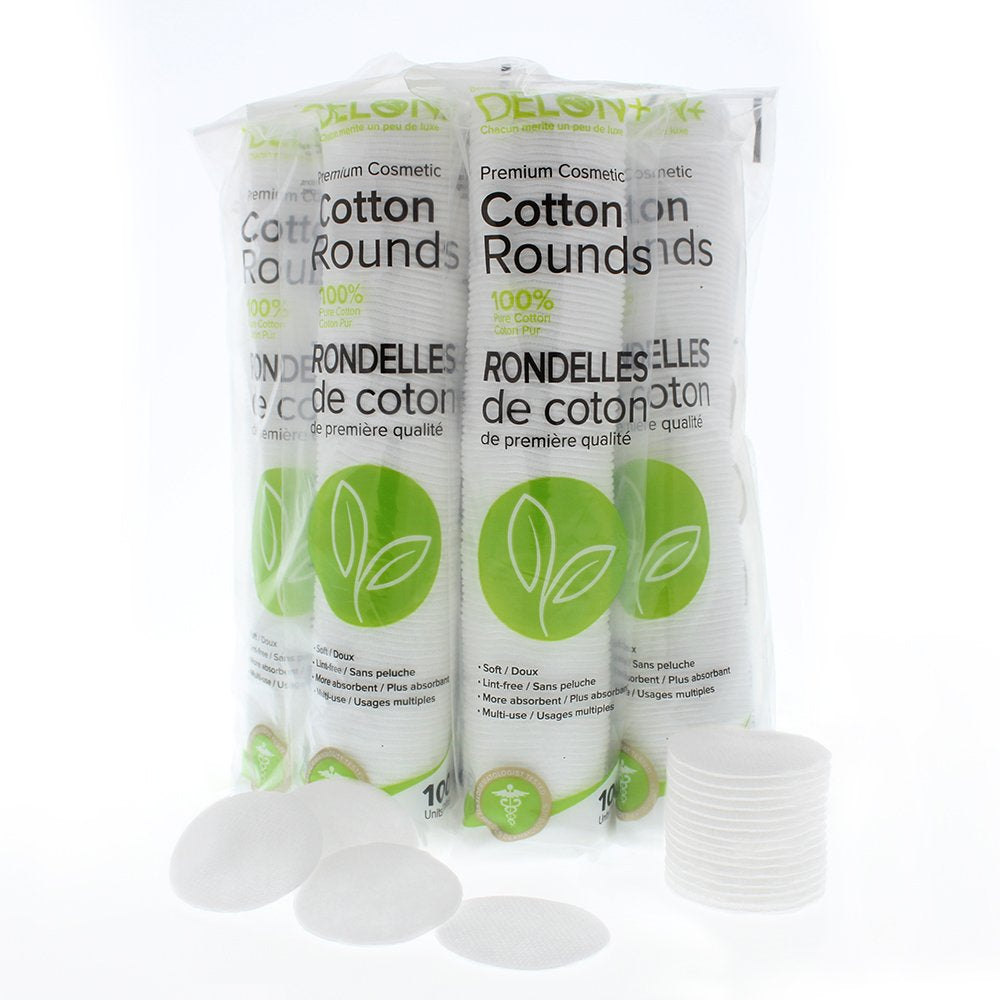 Delon+ Premium Cotton Rounds, 8 x 100 Pack