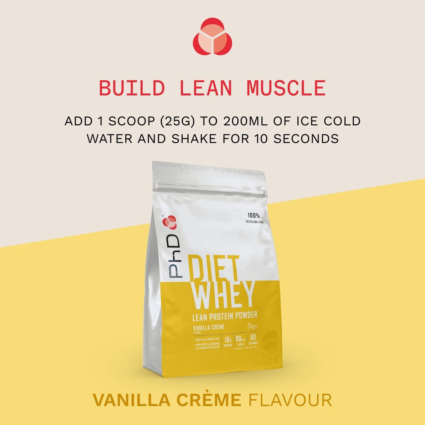 PHD Diet Whey Powder Vanilla Flavour, 2kg
