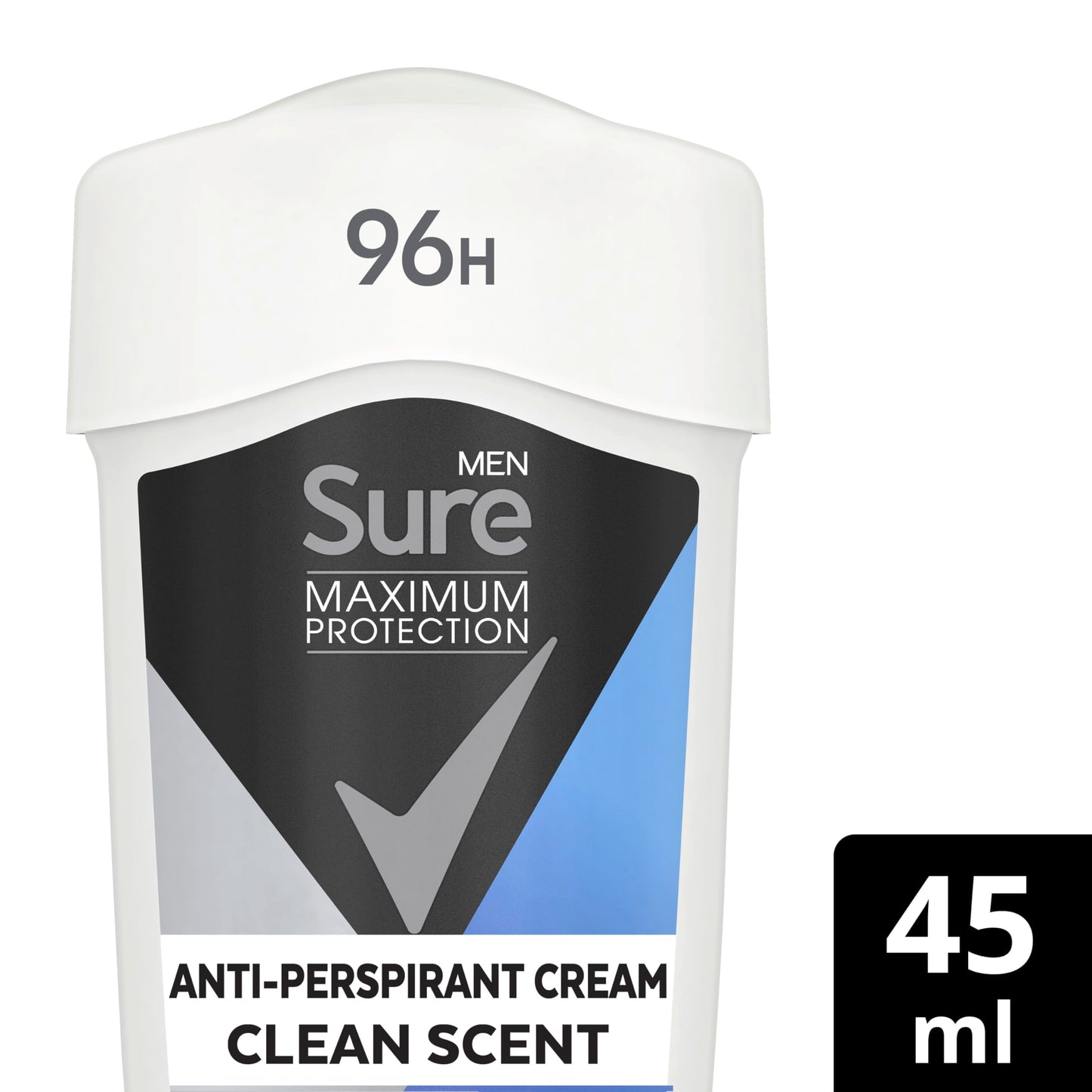 Sure Men Maximum Protection Clean Scent Deodorant Cream Stick men's anti-perspirant for 96-hour sweat and odour protection 45 ml