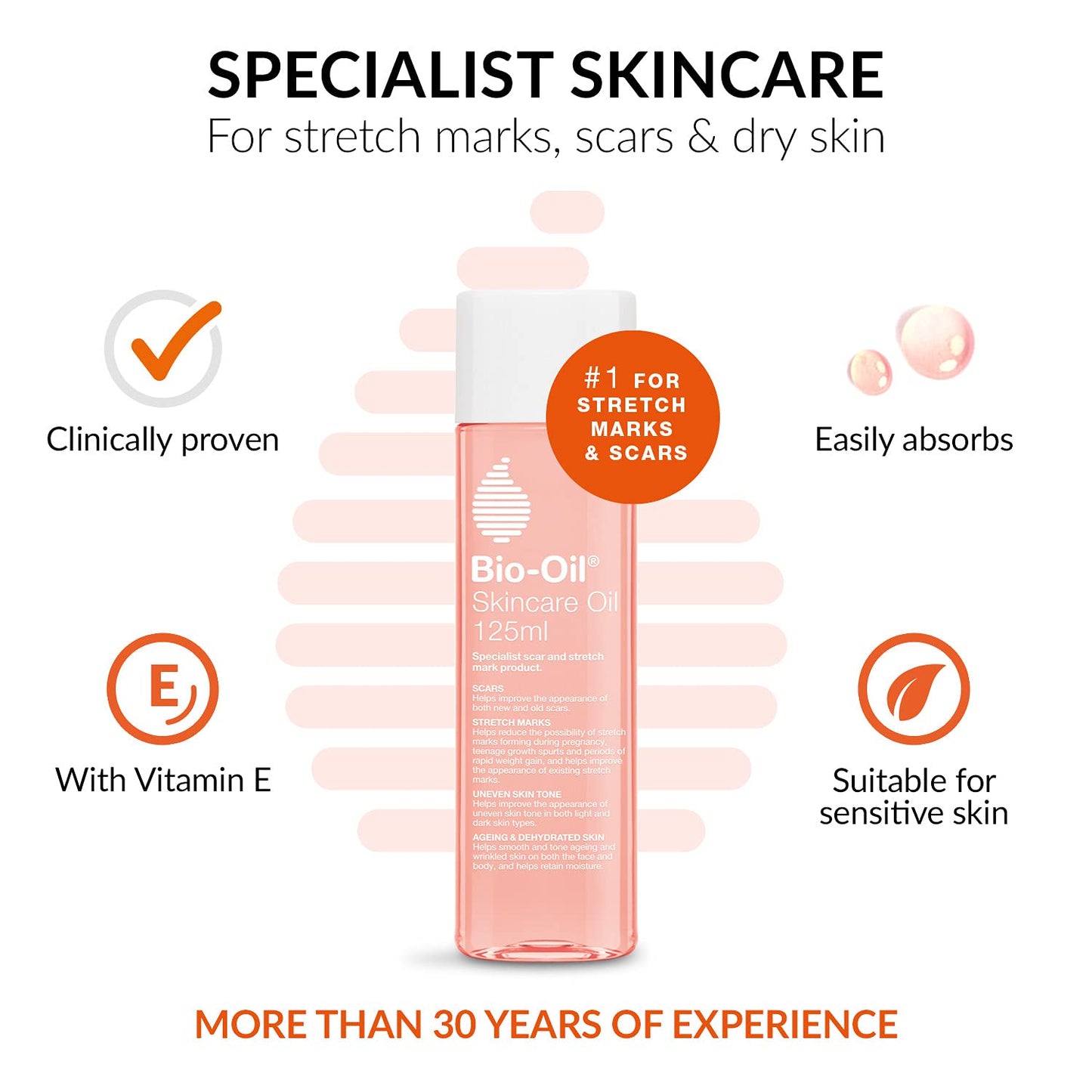 Bio-Oil Skincare Oil - Improve the Appearance of Scars, Stretch Marks and Skin Tone - 1 x 200 ml