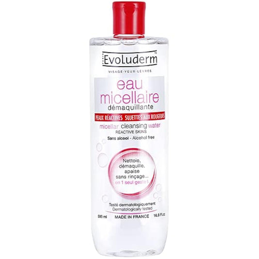 Evoluderm - Micellar Water Make-Up Remover - Reactive Skin Prevents Redness, 500ml